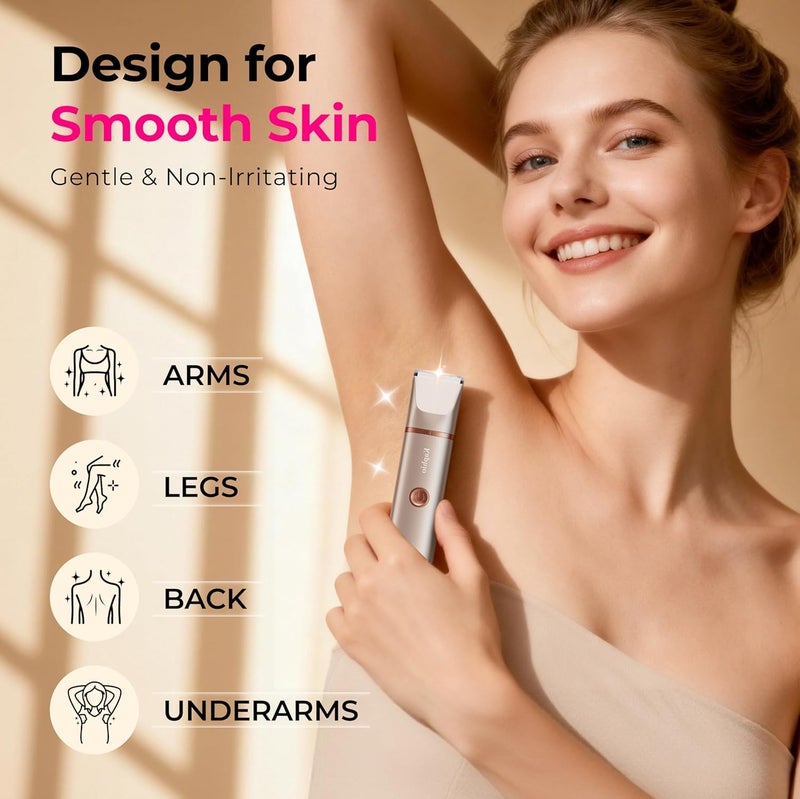 Kaphio Bikini Trimmer for Women Pubic Hair: 2 in 1 Electric Razors for Women - IPX7 Waterproof Lady Shaver for Travel & Home Use (Gold) - Image 2